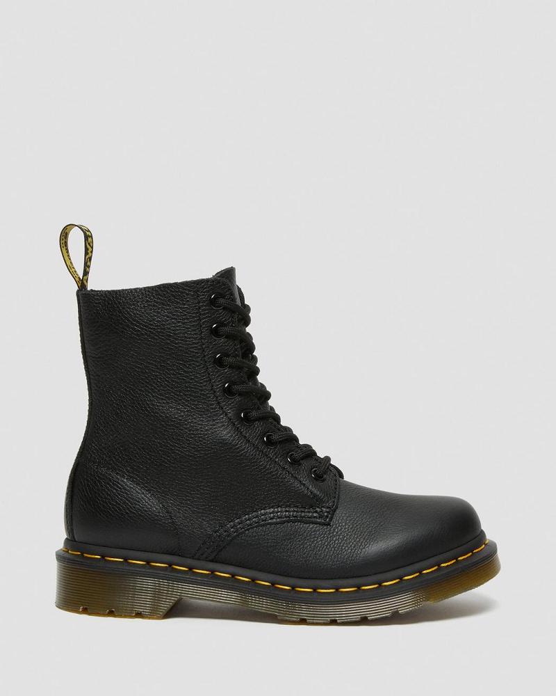 Women's Dr Martens 1460 Pascal Virginia Leather Ankle Boots Black | AU 18XYU